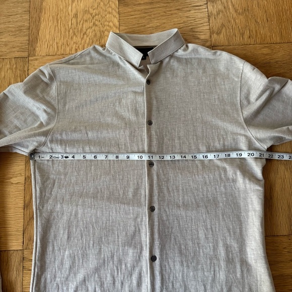 Blue & Cream NYC Men’s Large Button-Down Shirt Gray Oatmeal Japanese Fabric - Picture 5 of 7